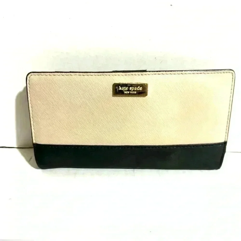 Kate spade beige/ black leather wallet